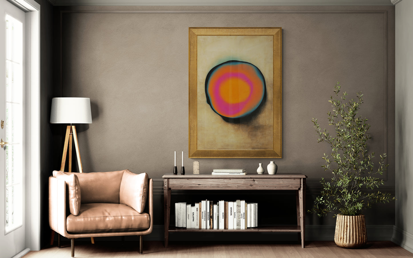 Cosmic Aura Color-Field Matte Paper Poster - Psychedelic Style