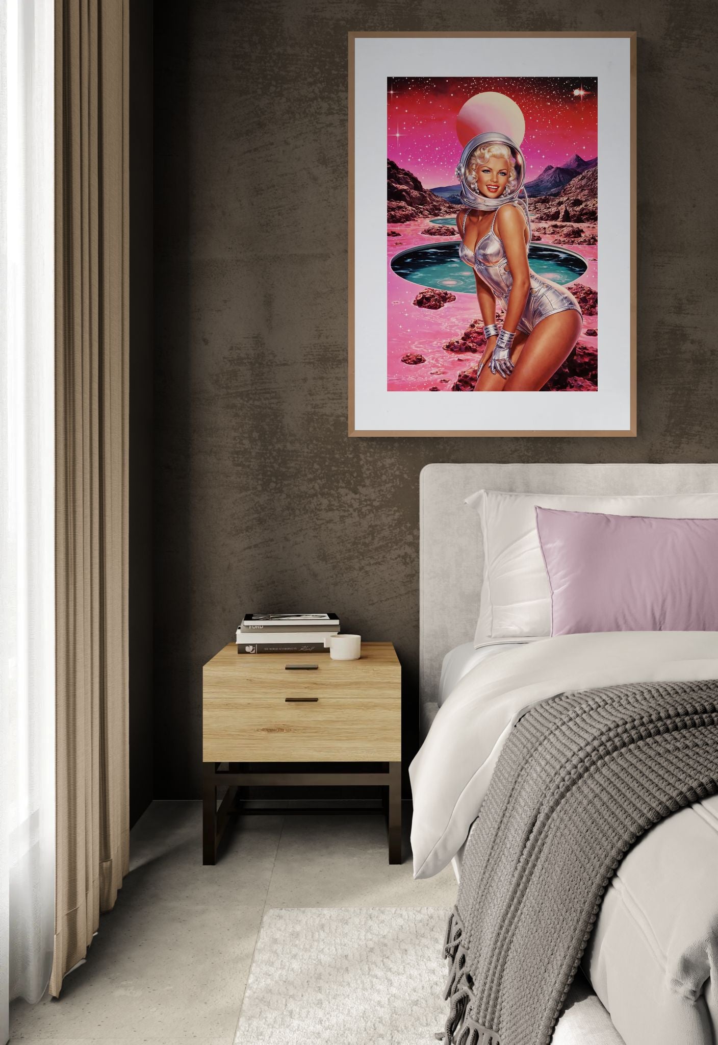 Cosmic Doll Dream Retro-Futurist Matte Paper Poster - Pop Art