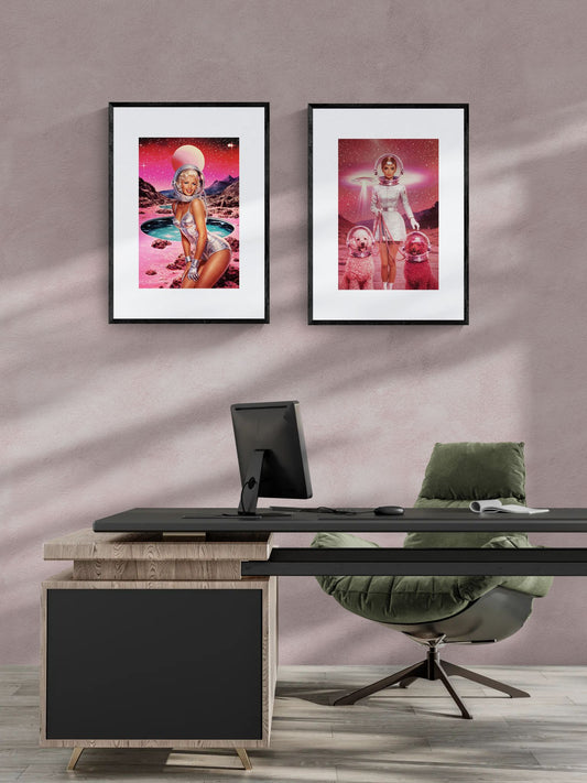 Cosmic Doll Dream Retro-Futurist Matte Paper Poster - Pop Art