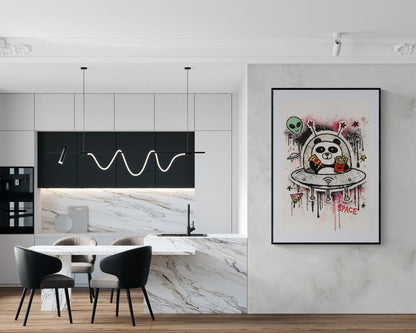 Cosmic Snack Break Graffiti-Style Matte Paper Poster - Pop Art