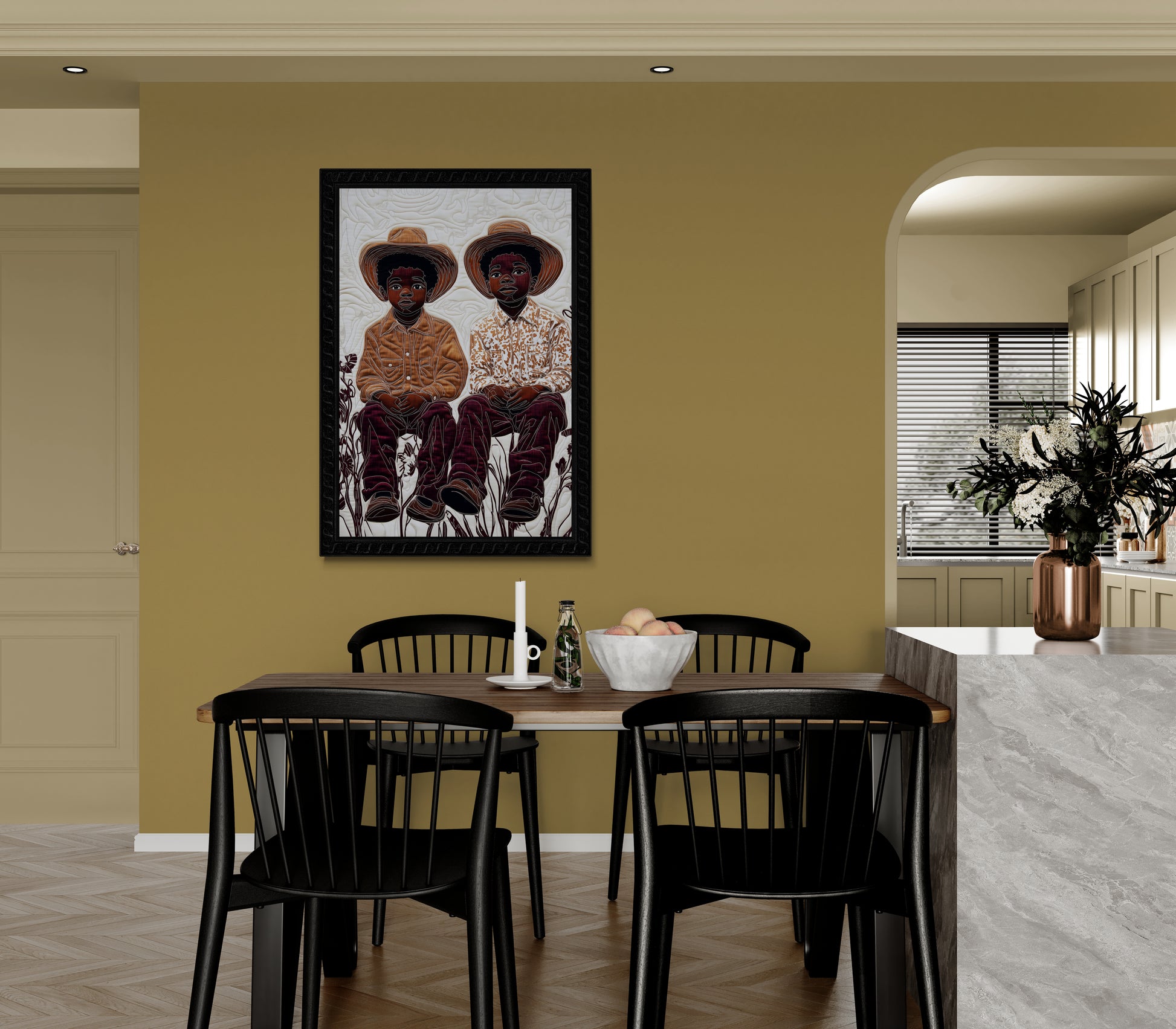 Cowboy Brothers Quilt-Inspired Afrocentric Matte Paper Poster