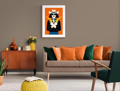 Cowgirl Neo-Retro Matte Paper Poster with Pop Art Flair