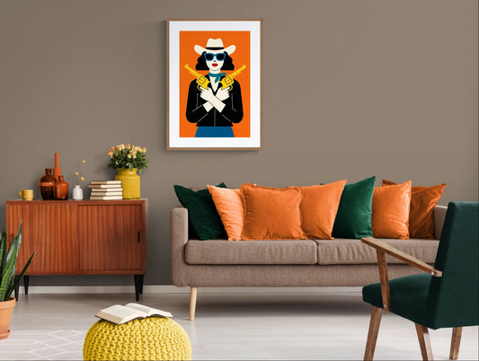 Cowgirl Neo-Retro Matte Paper Poster with Pop Art Flair