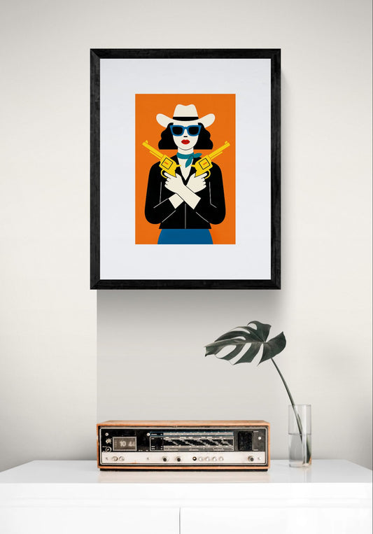 Cowgirl Neo-Retro Matte Paper Poster with Pop Art Flair