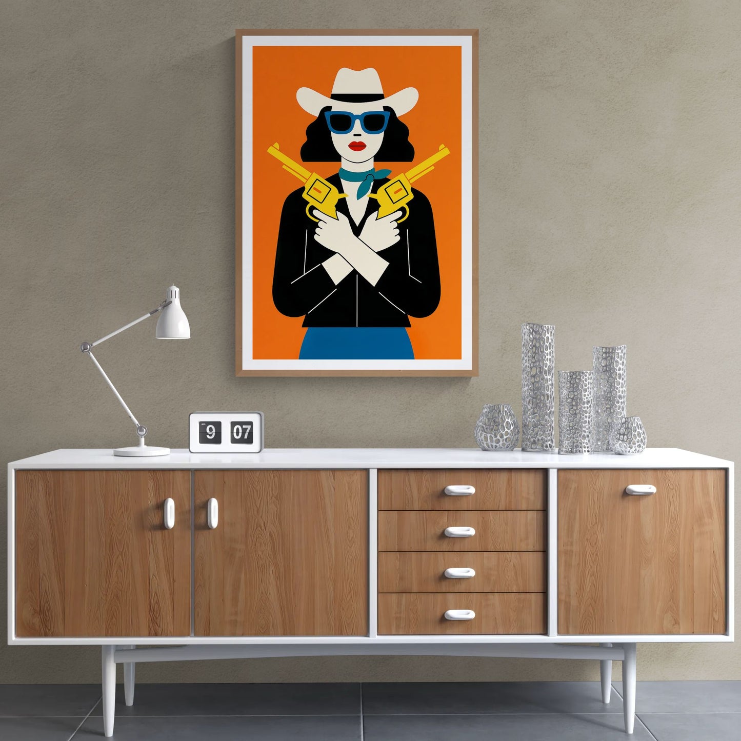 Cowgirl Neo-Retro Matte Paper Poster with Pop Art Flair