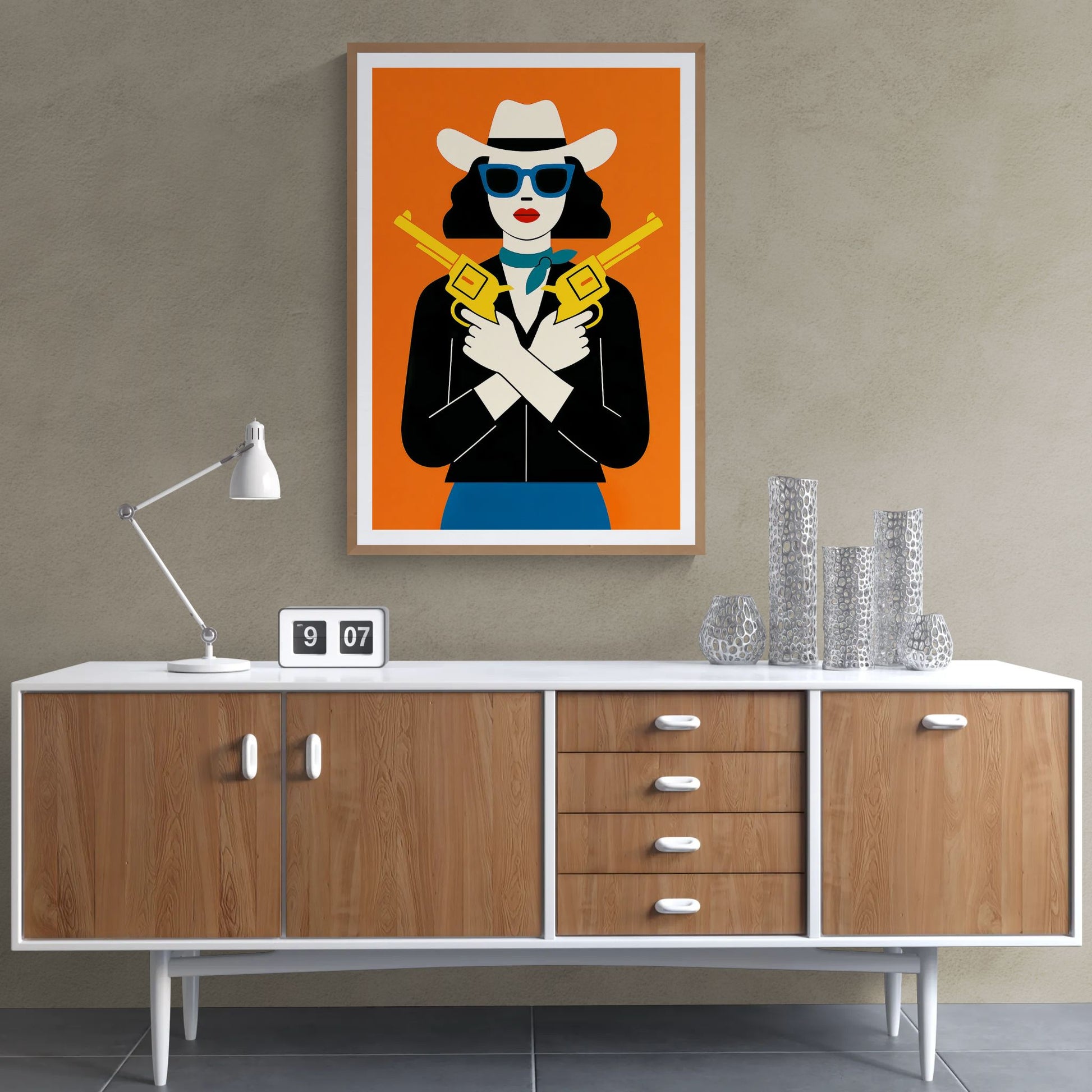 Cowgirl Neo-Retro Matte Paper Poster with Pop Art Flair