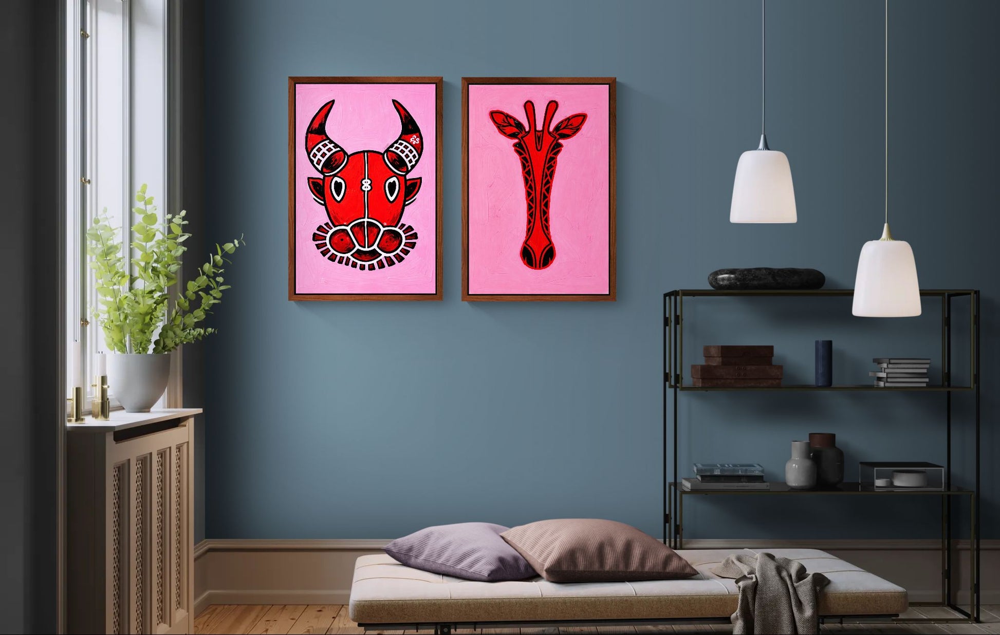 Crimson Bull Matte Paper Poster - Pop-Art