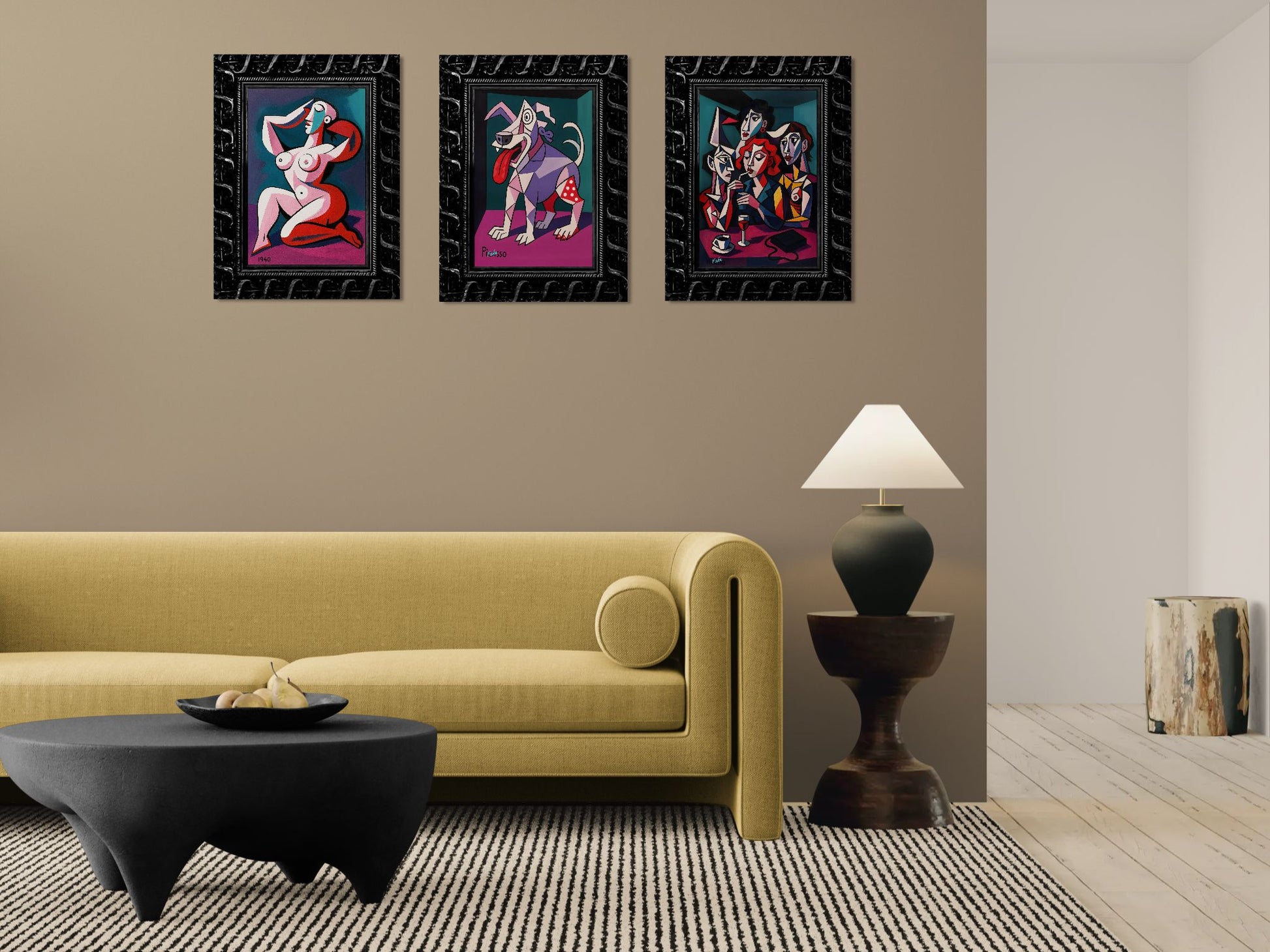 Cubist Pup Pop-Art Matte Paper Poster - Picasso Style