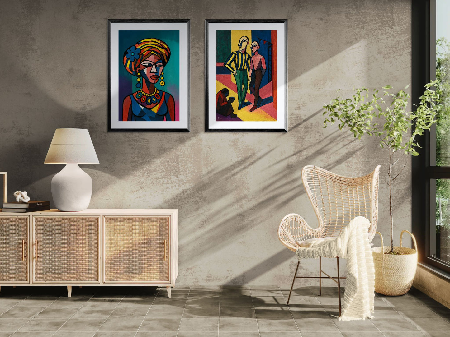 Cubist Queen Afrocentric Poster on Matte Paper - African Cubism