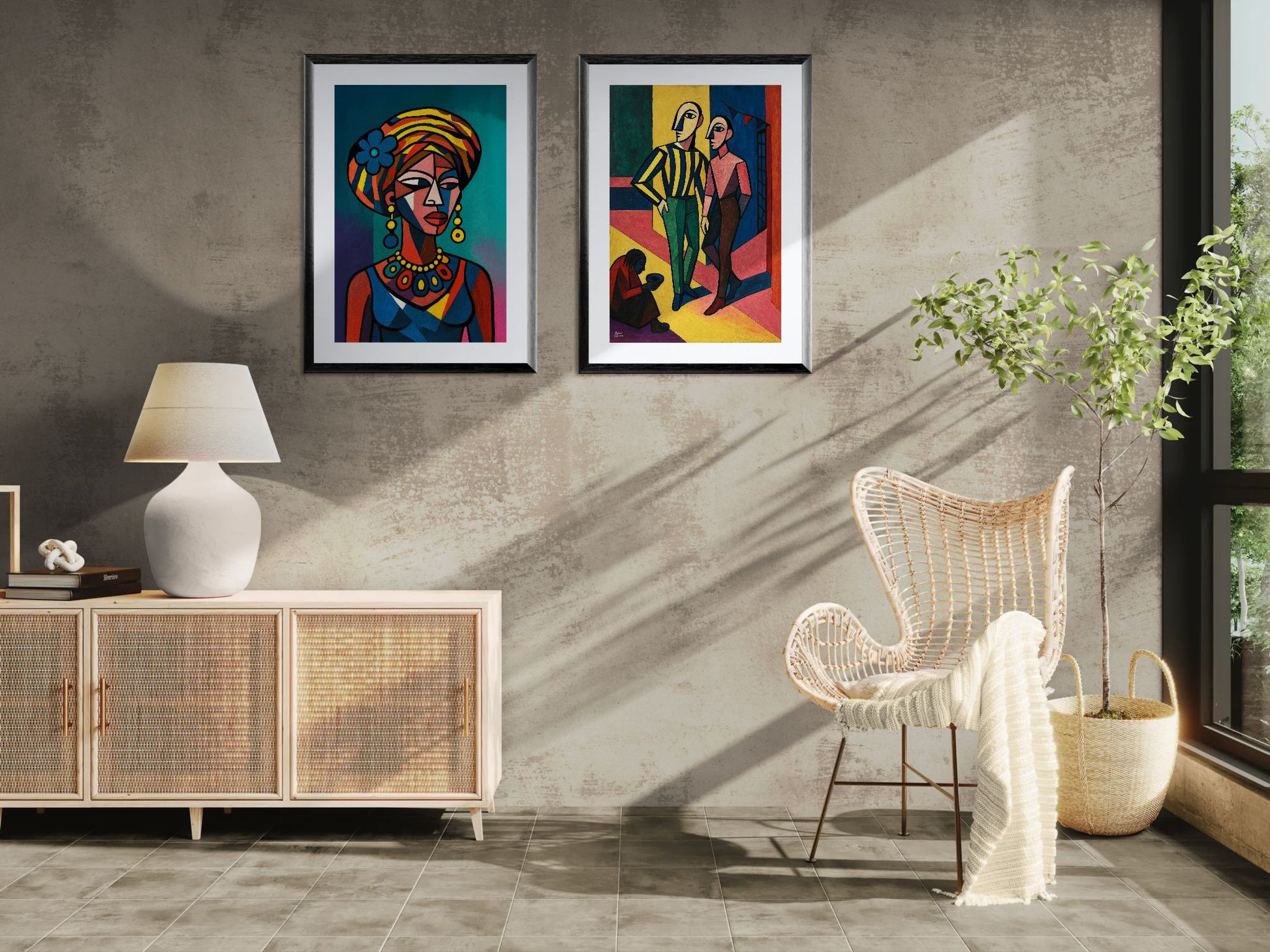 Cubist Queen Afrocentric Poster on Matte Paper - African Cubism