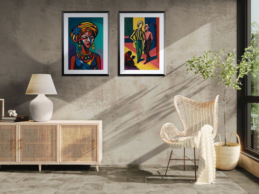 Cubist Queen Afrocentric Poster on Matte Paper - African Cubism