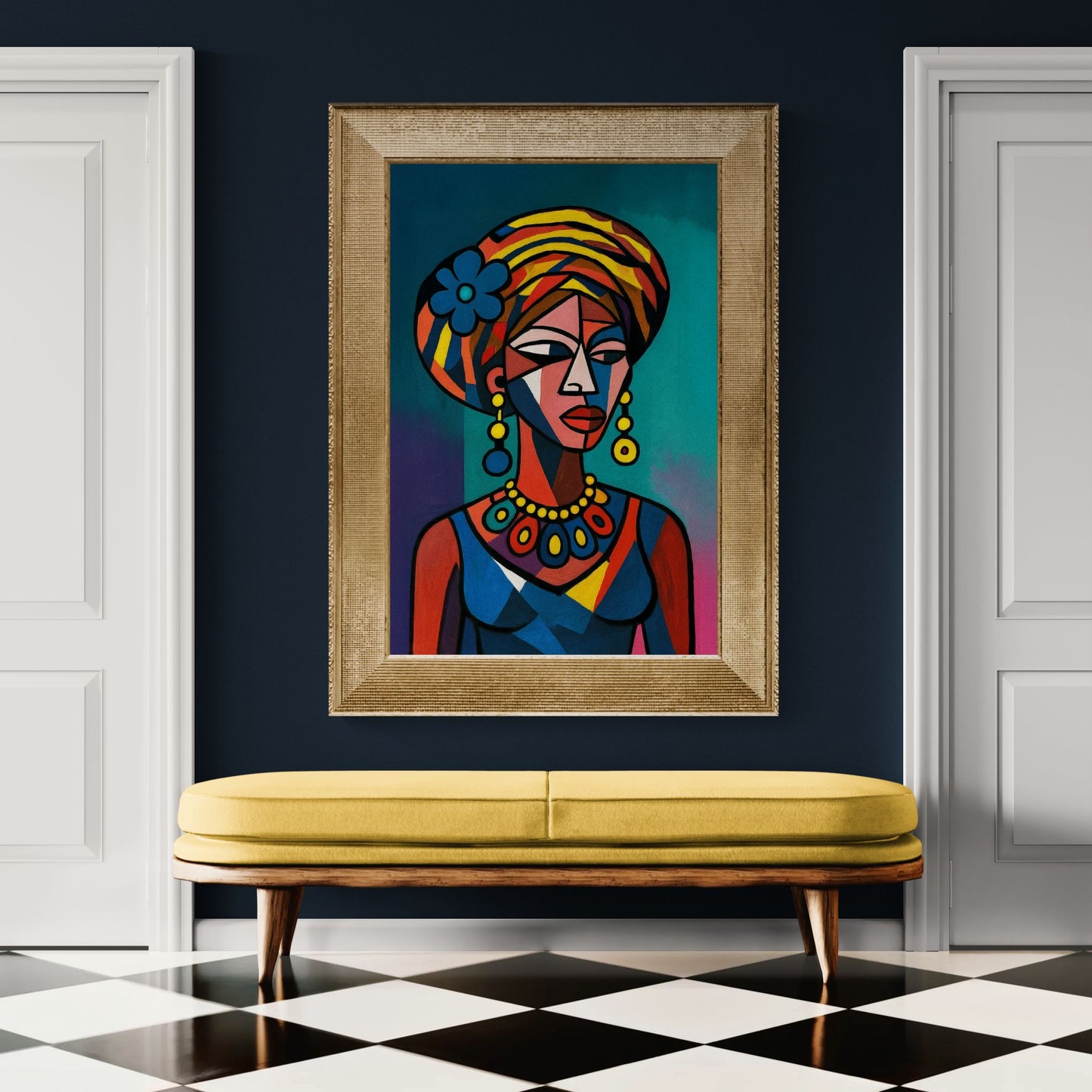Cubist Queen Afrocentric Poster on Matte Paper - African Cubism