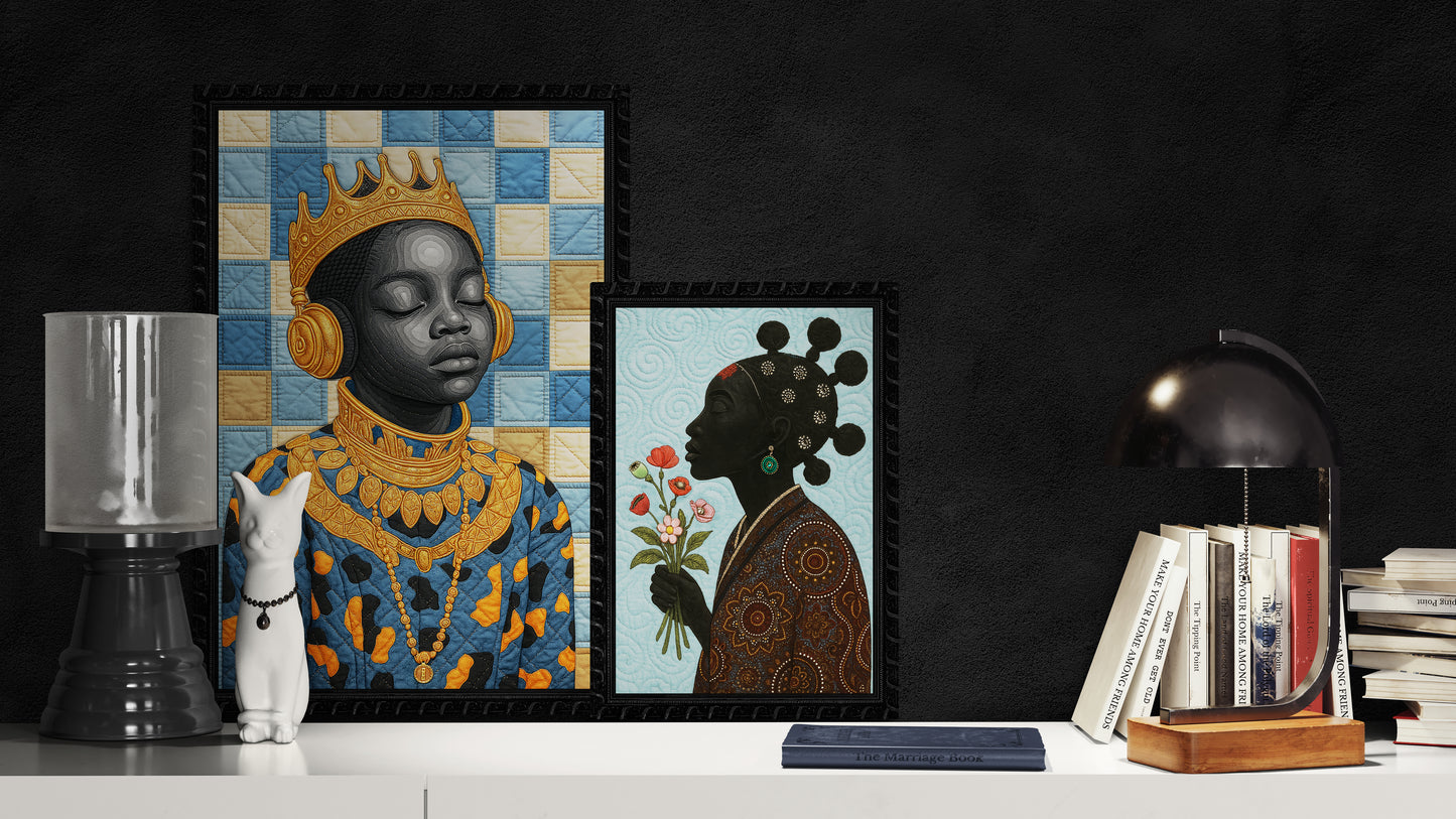 Cultural Royalty Quilted Legacy Matte Paper Poster - Afrofuturism