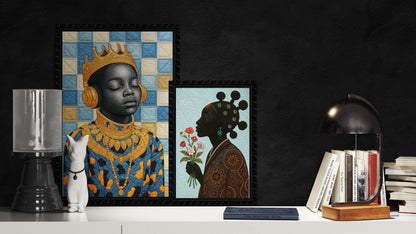 Cultural Royalty Quilted Legacy Matte Paper Poster - Afrofuturism