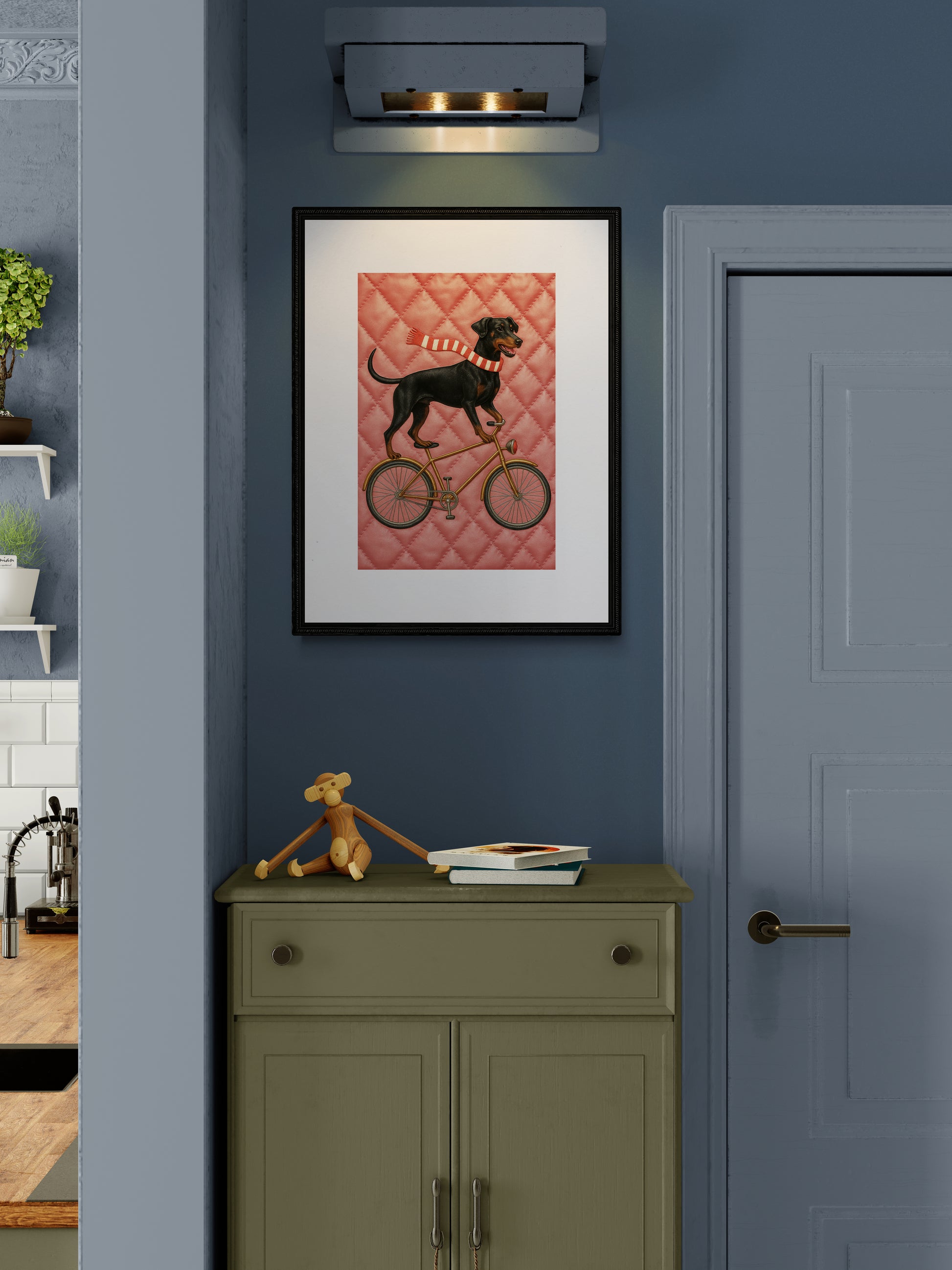 Cycling Pup Retro-Vintage Matte Paper Poster - Pop Art Style