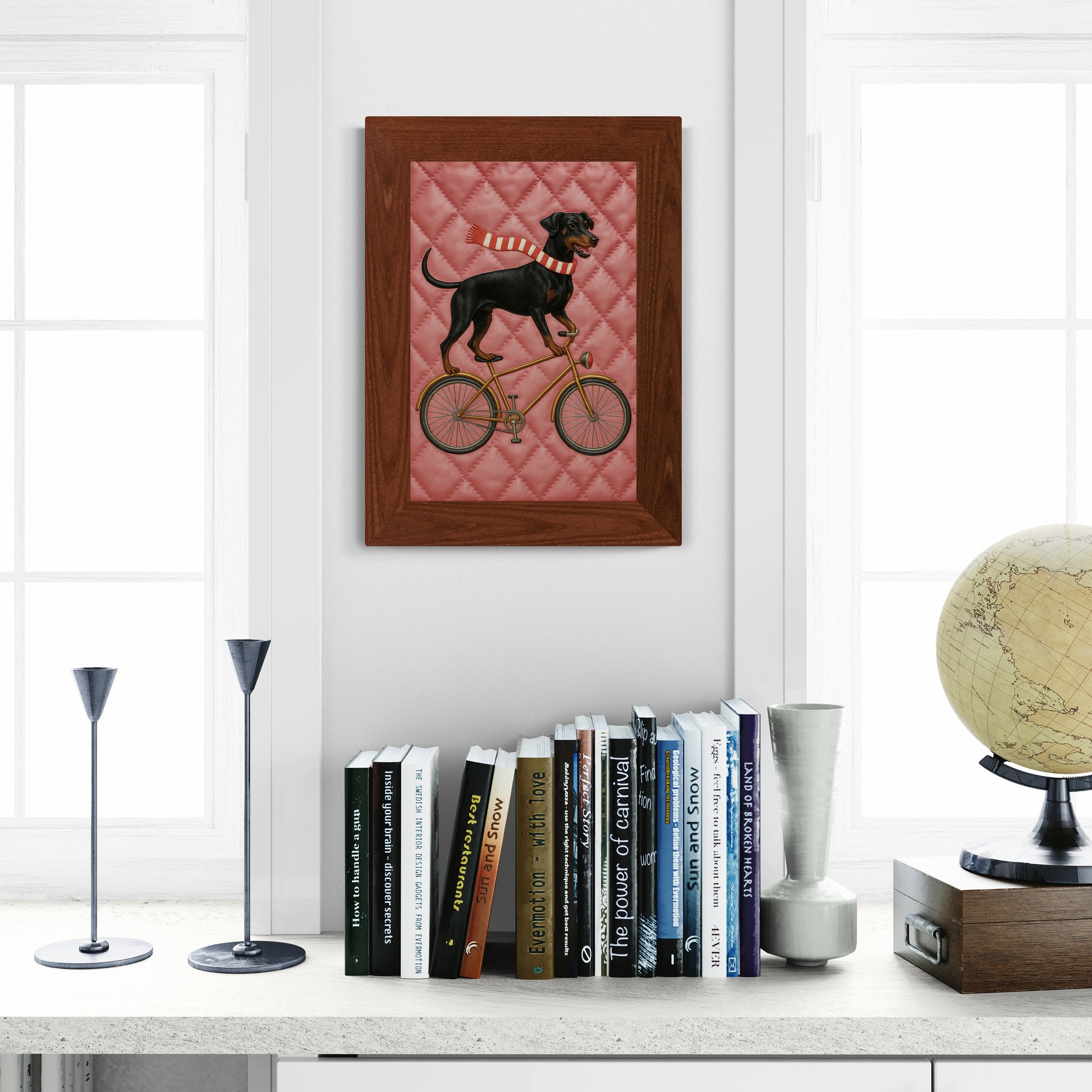 Cycling Pup Retro-Vintage Matte Paper Poster - Pop Art Style