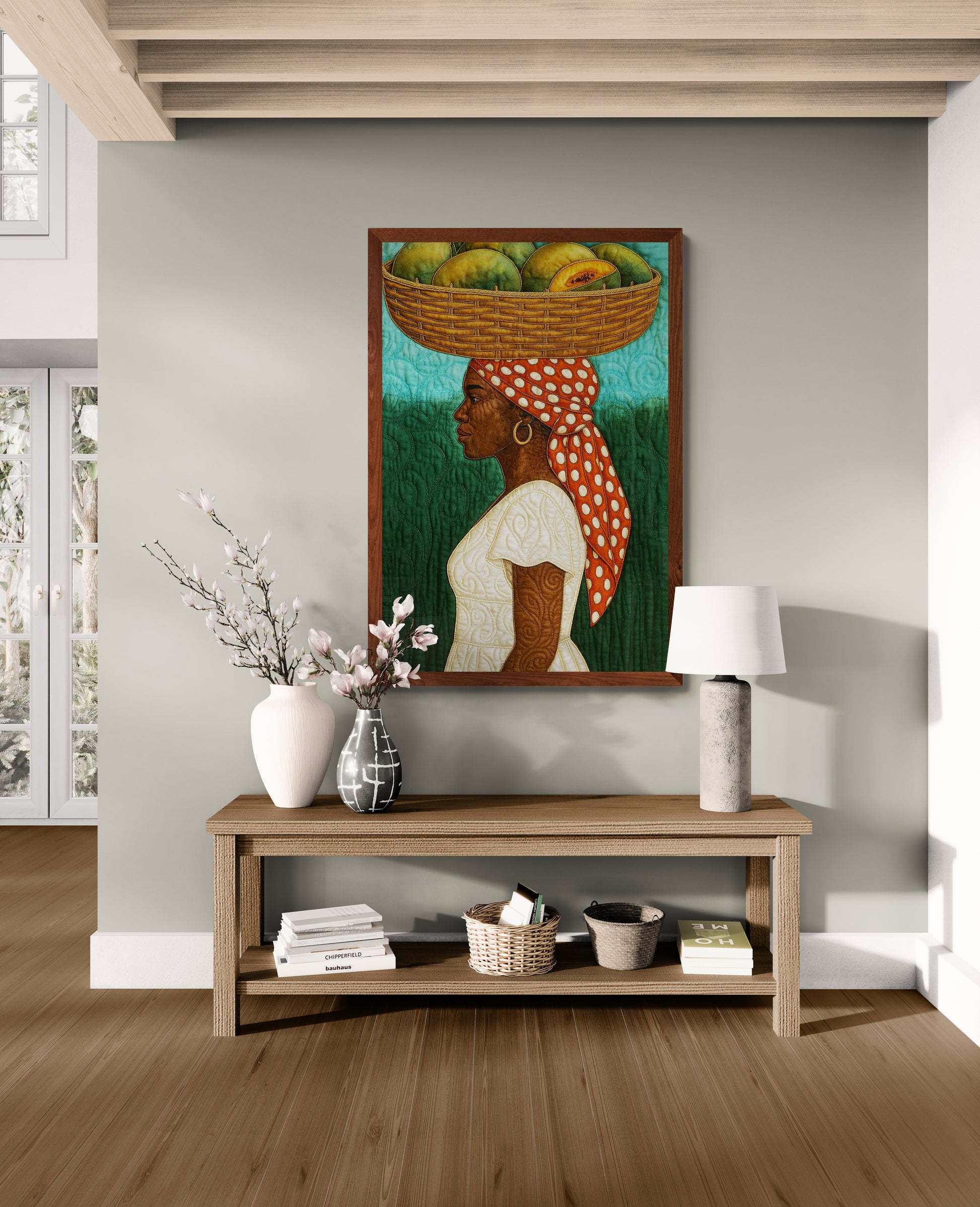 Daughter of Haiti Quilt-Inspired Matte Paper Poster - Haitian Folk Art