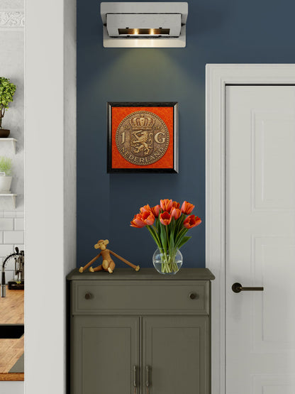 Dutch Guilder Heritage Framed Canvas Retro-Vintage Coin-Inspired
