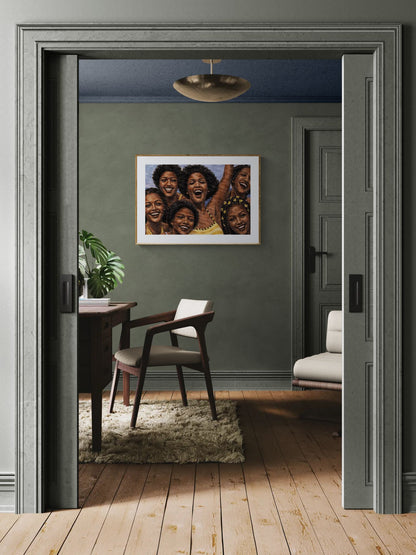 Echoes of Joy Natural-Hair Matte Paper Poster - Photorealism