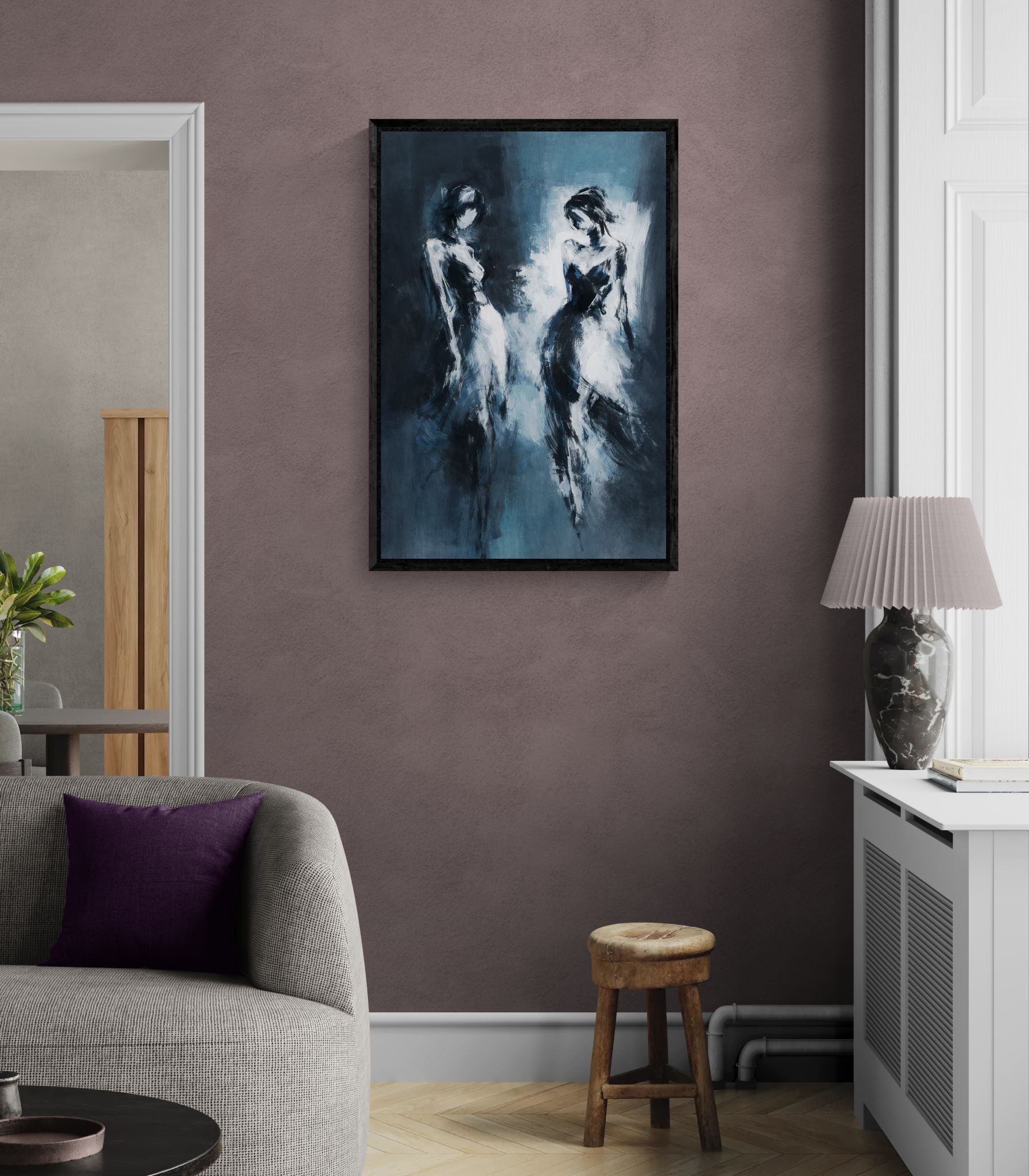 Echoes of Movement Abstract-Figurative Matte Paper Poster