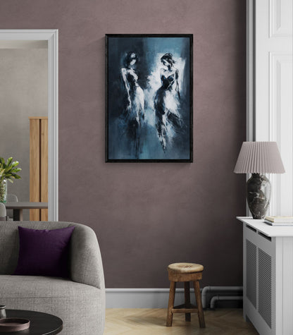Echoes of Movement Abstract-Figurative Matte Paper Poster