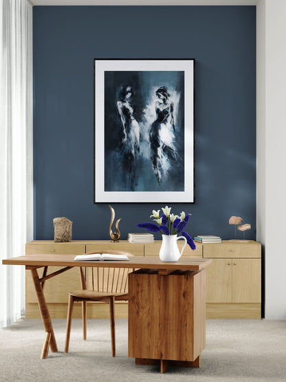 Echoes of Movement Abstract-Figurative Matte Paper Poster