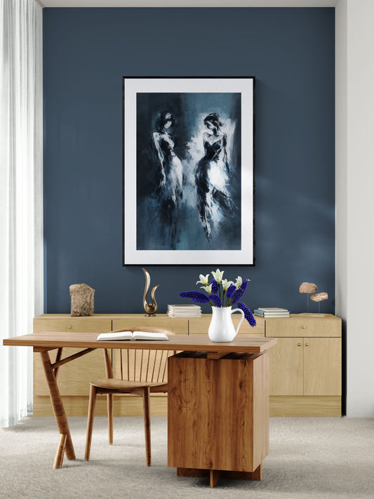 Echoes of Movement Abstract-Figurative Matte Paper Poster