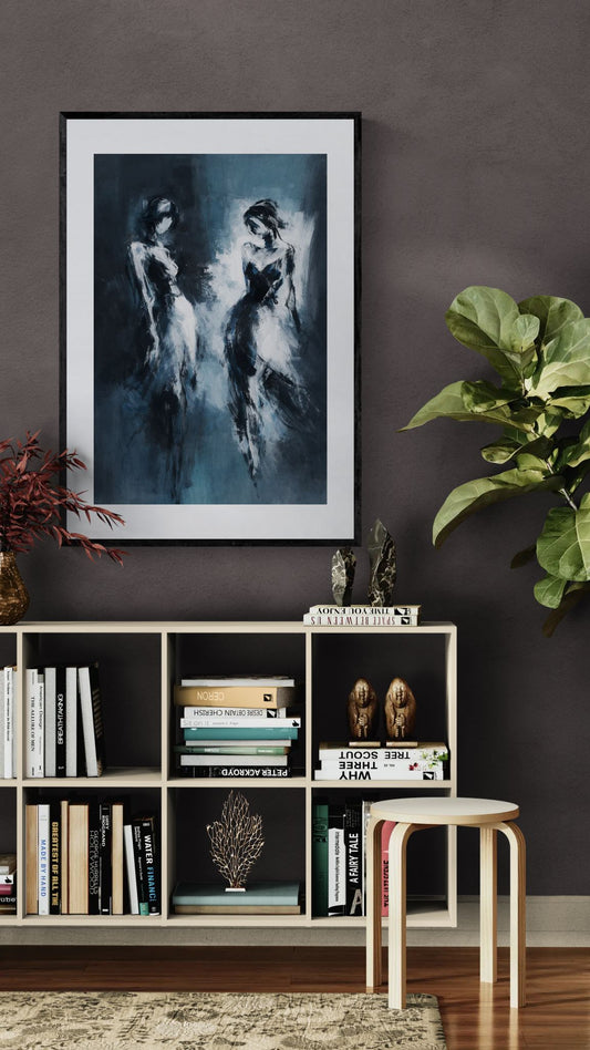 Echoes of Movement Abstract-Figurative Matte Paper Poster