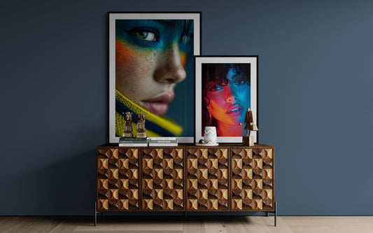 Electric Vision Editorial-Style Hyper-Saturated Matte Paper Poster