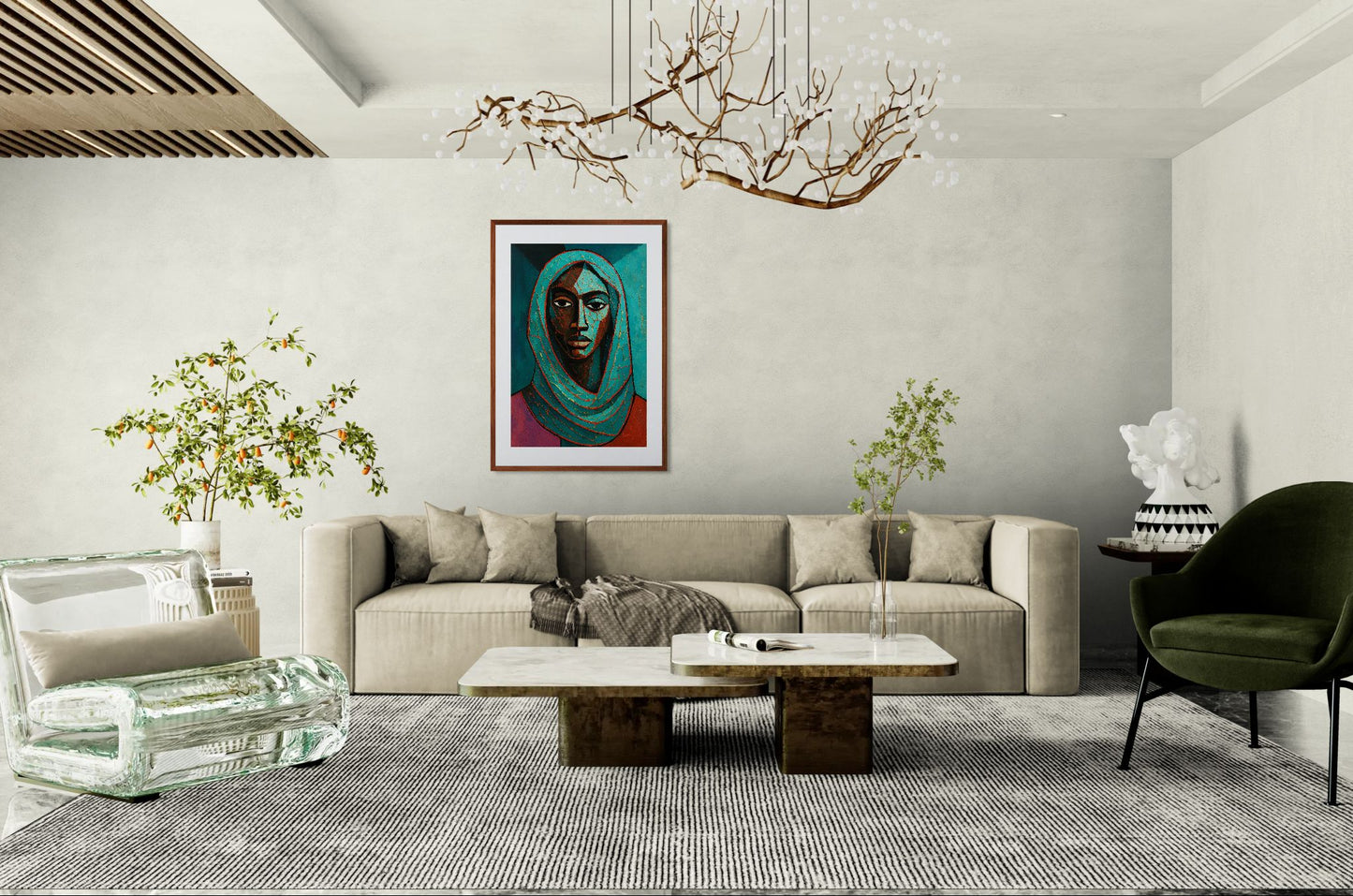 Emerald Strength Abstract-Figurative Matte Paper Poster