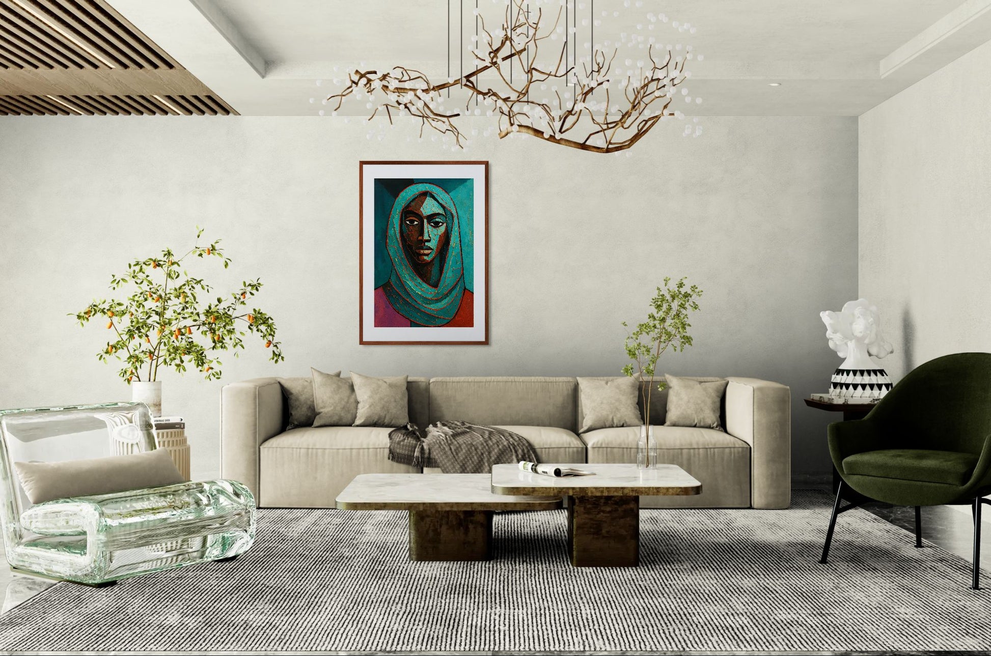Emerald Strength Abstract-Figurative Matte Paper Poster