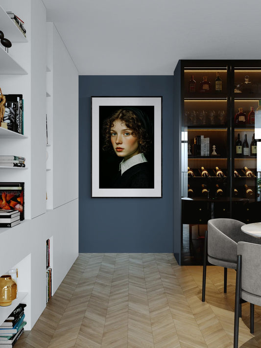 Eyes That Hold Photorealistic Matte Paper Poster - Old Master Style