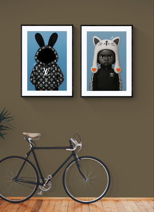 Faceless Luxury Logo-Inspired Matte Paper Poster - Pop Art Style