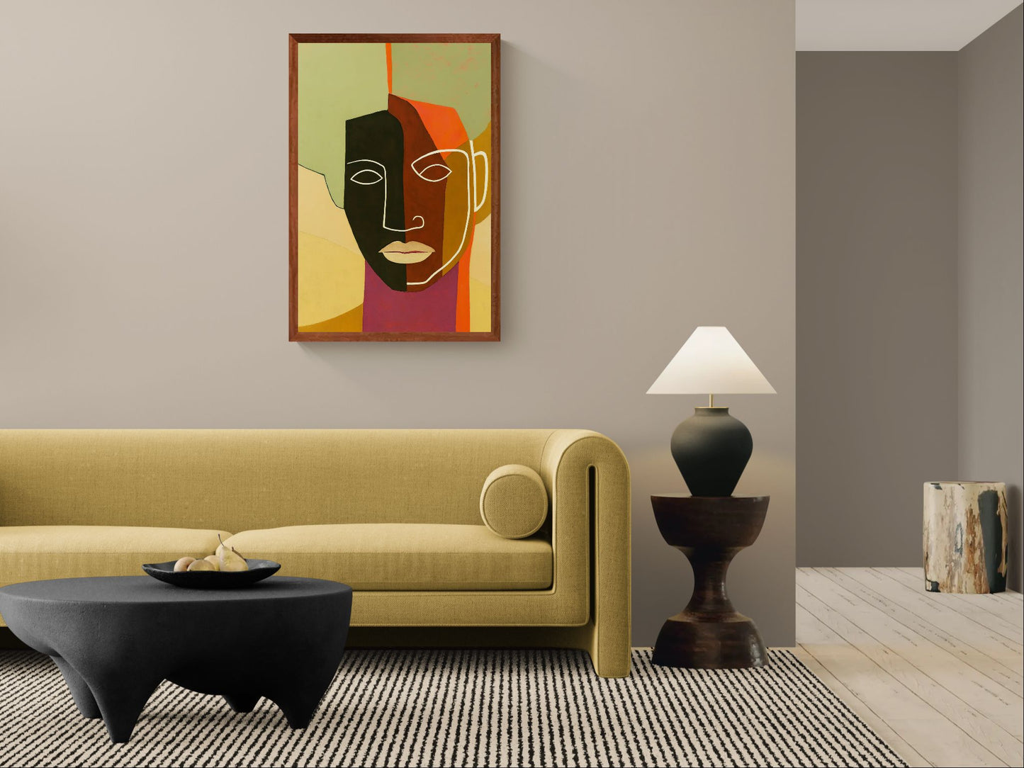 Faces in Colour Color-Block Matte Paper Poster - Cubist Style