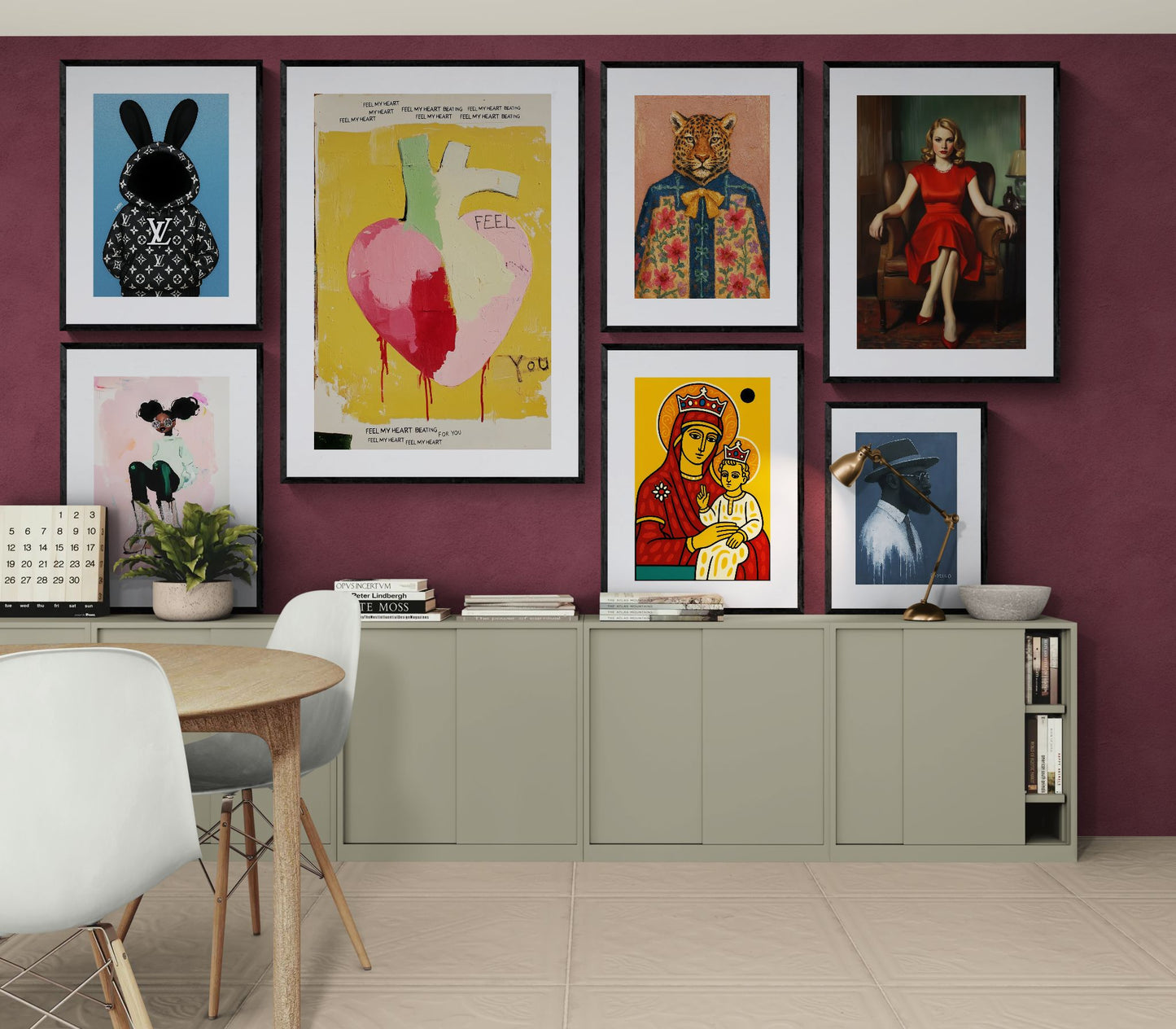 Feel My Heart Matte Paper Poster - Graffiti-Inspired Pop Art