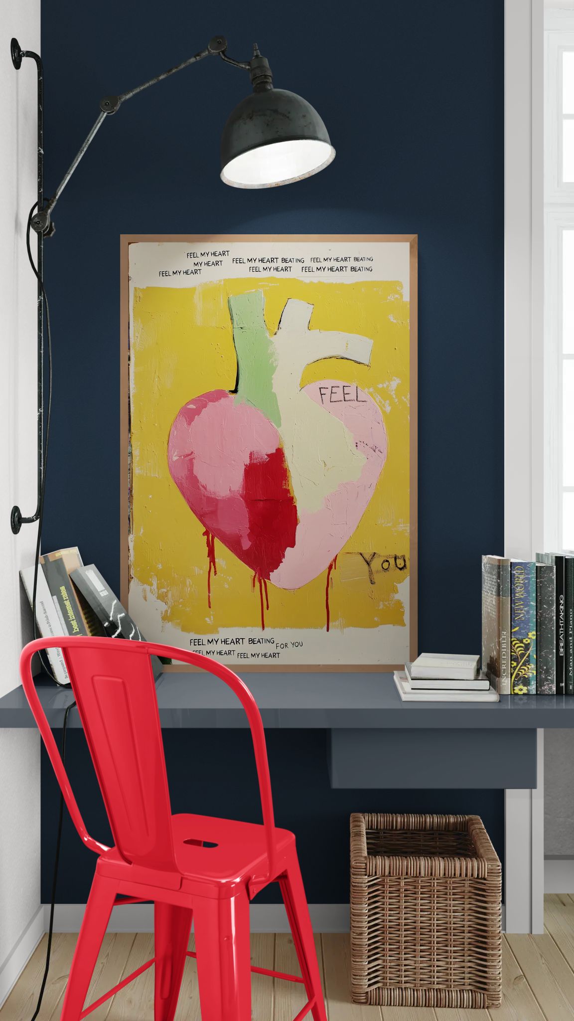 Feel My Heart Matte Paper Poster - Graffiti-Inspired Pop Art
