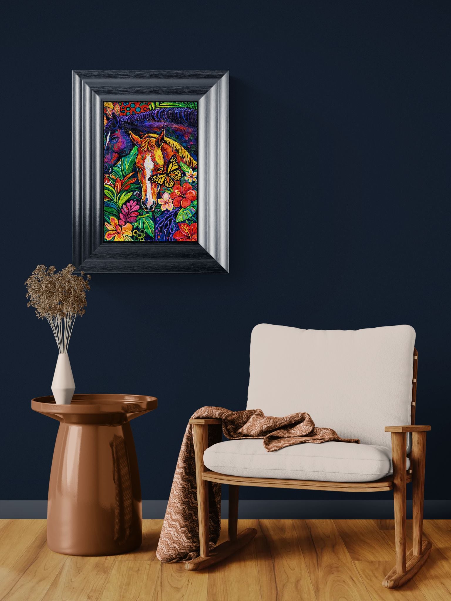 Flora Meets Fire Tropical-Botanical Matte Paper Poster - Pop Art