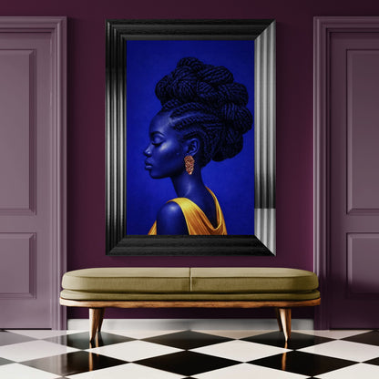 Blue-and-Gold Form: Blue-Tinted Matte Paper Poster