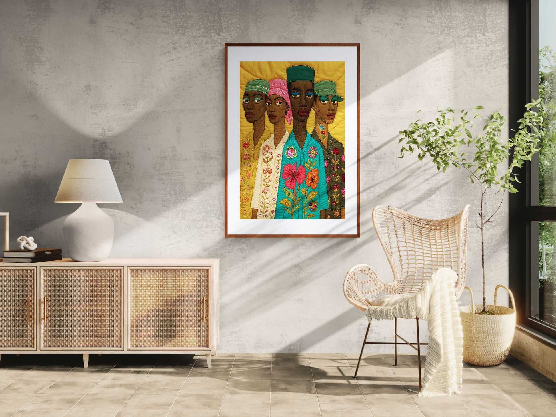 Four Souls, One Fabric Narrative Quilt-Inspired Matte Paper Poster