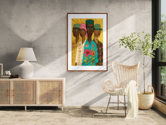 Four Souls, One Fabric Narrative Quilt-Inspired Matte Paper Poster