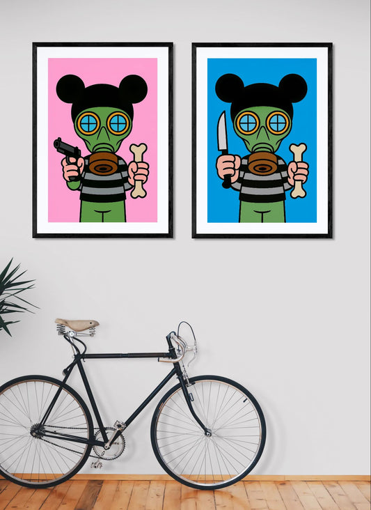 Gas Mask Bandit Bold-Color Matte Paper Poster - Pop Art