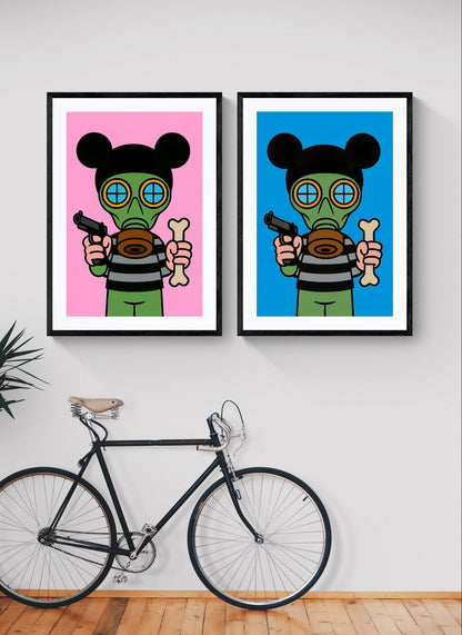 Azure Rebel Pop-Art Poster on Matte Paper - Street Art