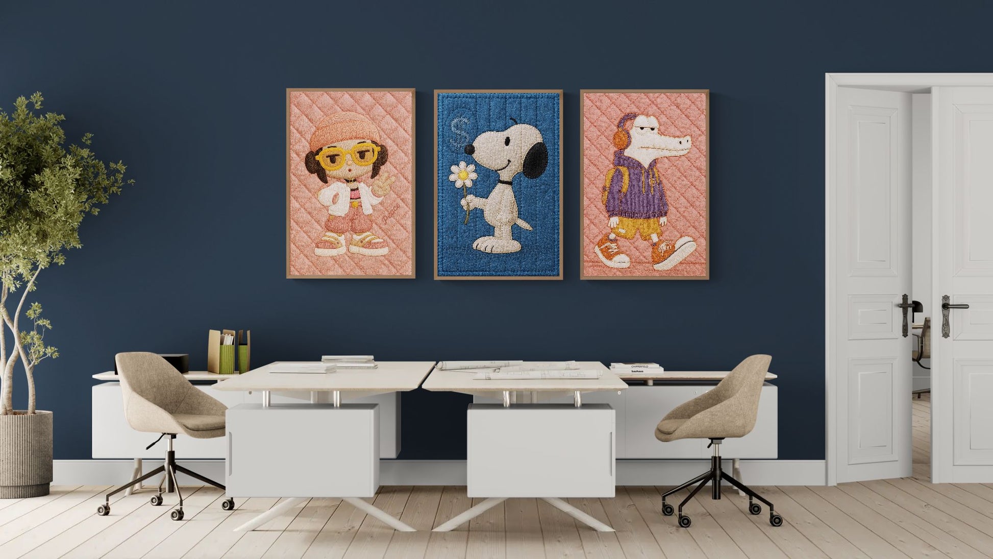 Peace Vibes Embroidered Poster on Matte Paper - Kawaii Streetwear
