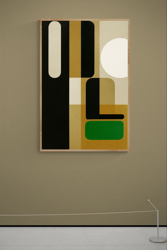 Geometric Tranquility Mid-Century Matte Paper Poster - Bauhaus Style