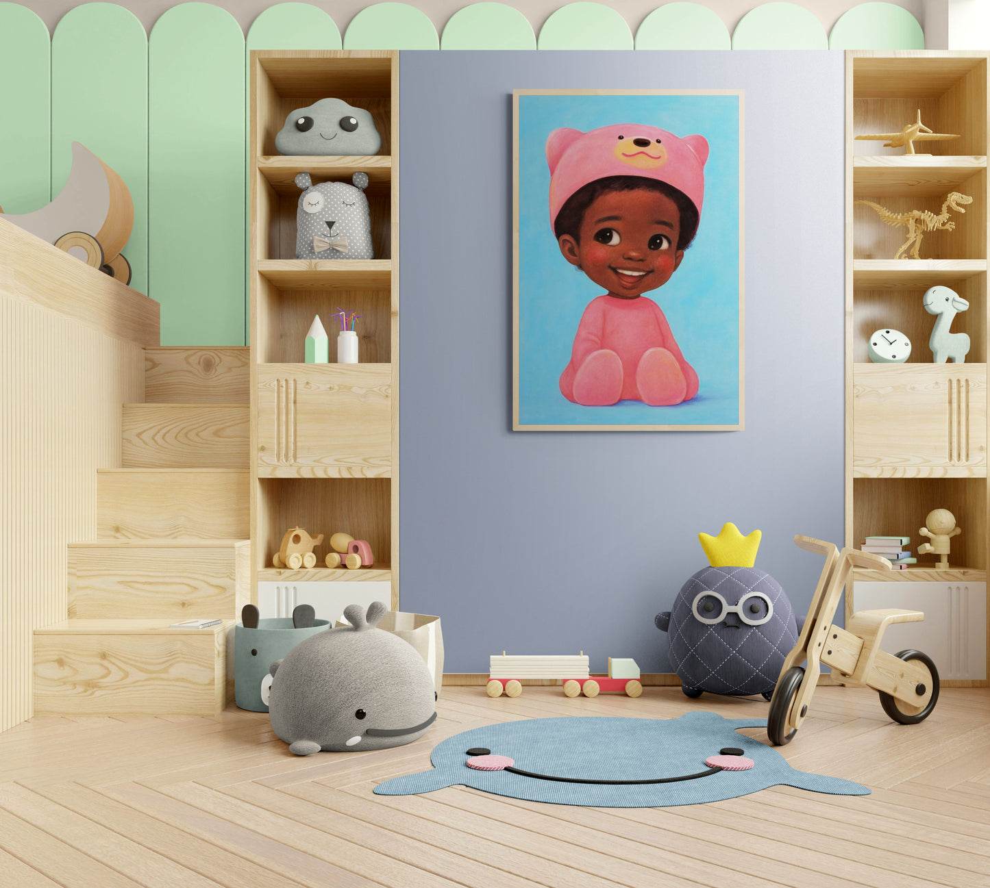 Giggles in Pink Kid-Friendly Matte Paper Poster