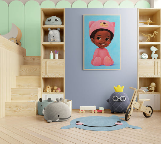 Giggles in Pink Kid-Friendly Matte Paper Poster