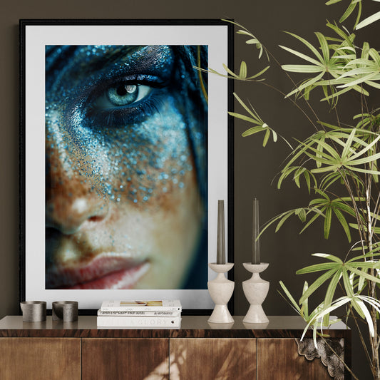 Glitter Vision High-Contrast Matte Poster for Fashion Editorial