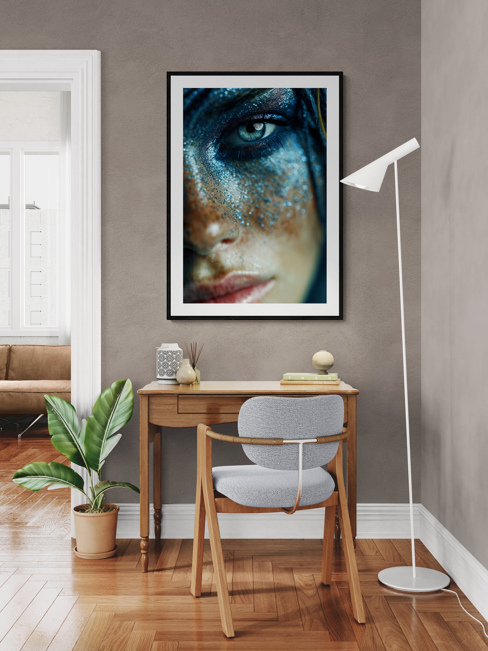 Glitter Vision High-Contrast Matte Poster for Fashion Editorial