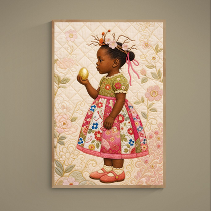Golden Garden – quilt-inspiriertes Poster auf mattem Papier im Stil von Bisa Butler