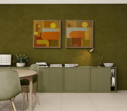 The Auric Vista Mid-Century Matte Paper Poster - Bauhaus Flair